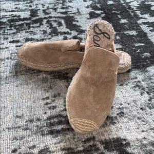 Sam Edelman tan suede slip on espadrilles sz 9.5